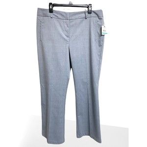 NEW Womens Size 16 Relativity Grey Plaid Stretch Dress Wide Leg Pants W 34 L 31